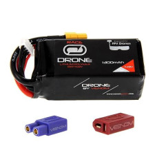 Venom 75C 4S 1300mAh 14.8V Drone Racing LiPo Battery with Universal 2.0 Plug (XT60/Deans/EC3)