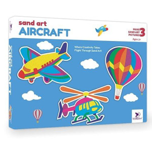 Toykraft Sand Art Kit, Toddler Craft For Kids 3 To 5, Peel And Stick Picture, Gift For Boys And Girls - Aircraft