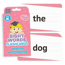 Pint-Size Scholars 100 Vocabulary Flash Cards For Sight Words - 6 Learning Games Per Deck For Preschool & Elementary Early Learning - Preschool