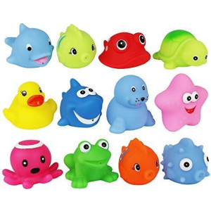 Click N' Play Assorted Colorful Bath Squirters For 6 Months To 999 Months (12 Pack)