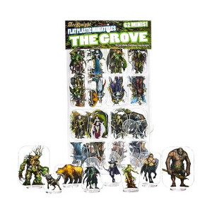 Arcknight Flat Plastic Miniatures: The Grove; 62 Unique Forest-Themed Minis For Dnd 5E And Pathfinder; Affordable, Skinny Figurines For Dungeons And Dragons And Other Tabletop Rpg Games