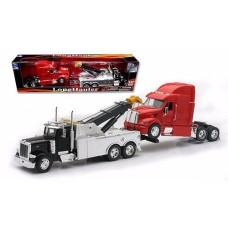 New Ray Ss-12053 Toys 1: 32 Scale Peterbilt Tow Truck With Red Peterbilt Cab Semi Truck