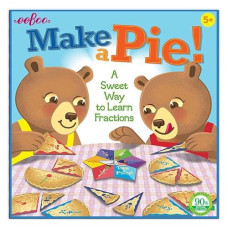 Eeboo: Make A Pie Game, A Sweet Way To Learn Fractions, Develops Math And Quantitative Skills Through Play, Screen-Free Fun, For Ages 5 And Up
