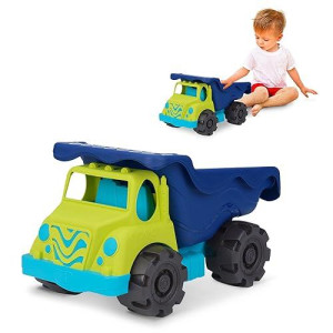 B. Toys by Battat Colossal Cruiser  20 Large Sand Truck  Beach Toy Dump Trucks for Kids 18 M+ (Lime/Navy)