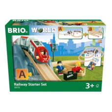 Brio World - 33773 Railway Starter Set | Complete 26 Piece Toy Train Set With Accessories And Wooden Tracks | Perfect For Kids Aged 3 And Up - Sustainable Wood Green Edition