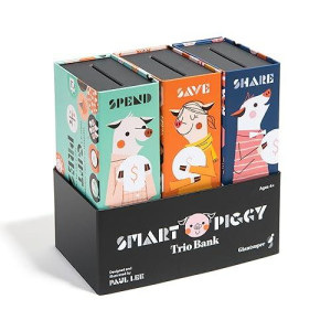 Smart Piggy Trio Bank: 3-In-1 Money-Wise Educational Piggy Bank