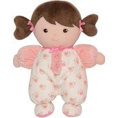 Baby Starters Plush Baby Doll With Rattle, Brunette Olivia, Pink, 9 Inch