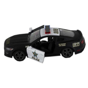 Kinsmart 2015 Ford Mustang Gt Black & White State Police Squad Car 1/36 Scale Diecast Interceptor