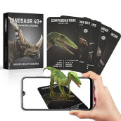 Octagon Studio Dinosaur 4D+ Ar Cards: Explore 20 Dinosaurs W/Stunning 3D Models, Fact-Files & Free Ios/Android App. Drive & Vr Mode. 15 Languages