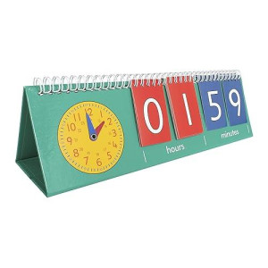 Edxeducation Time Flip Chart - Teaching Clock For Kids - Learn To Tell Time With Analog And Digital Clocks