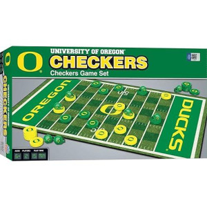 Masterpieces Family Game - Ncaa Oregon Ducks Checkers - Officially Licensed Board Game For Kids & Adults 13" X 21"