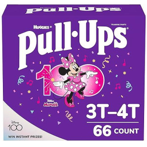 Pull-Ups Girls' Potty Training Pants Training Underwear Size 5, 3T-4T, 66 Ct