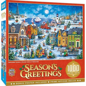 Masterpieces 1000 Piece Christmas Jigsaw Puzzle - Harbor Side Carolers - 19.25"X26.75"