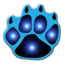 Blinkee Blue Pawprint Flashing Body Light Lapel Pins