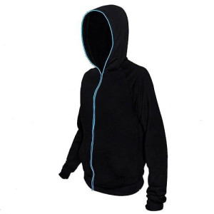 Electro Luminescent Zip Up Hoodie Blue Small