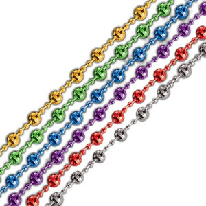 Blinkee Round Mardi Gras Beaded Necklace Assorted Pack Of 12