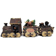 Slifka Sales Co. 3 Piece Bear And Moose Woodland Express Holday Decor Train