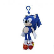 Sonic The Hedgehog Sonic Plush Doll Key Chain Coin Bag Clip On 8" Soft Plush