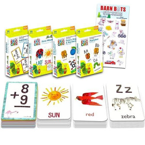 World Of Eric Carle Flash Cards Bundle ~ Abc, Numbers, Colors, Shapes, And Separately Licensed Crenstone Alphabet Stickers