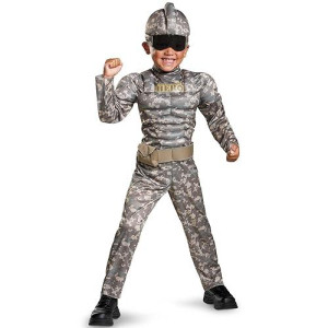 Combat Warrior Toddler Muscle Costume, Medium/3T-4T