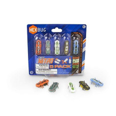 Hexbug Nano Nitro 5 Pack - Sensory Vibration Toys For Kids And Cats - Tiny Hex Bug Children