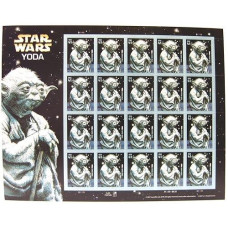 Star Wars Yoda Collectible Sheet Of 20 X 41 Cent Stamps Scott 4205