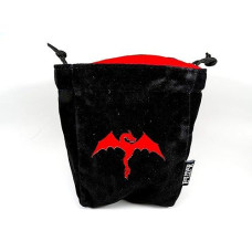 Microfiber Large Dice Bag | Truly Reversible With Dragon Image On Each Side | Stands Up On Its Own And Holds 200+ Dice