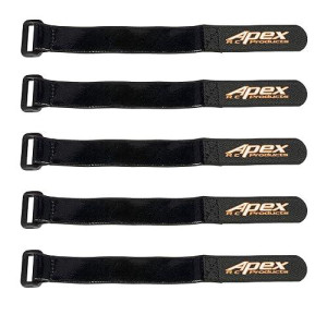 Apex Rc Products 5 Pack 20Mm X 200Mm Hd Rubberized Battery Straps Non-Slip 3030