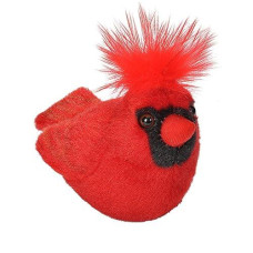 Wild Republic Audubon Birds Northern Cardinal Plush With Authentic Bird Sound, Stuffed Animal, Bird Toys For Kids And Birders