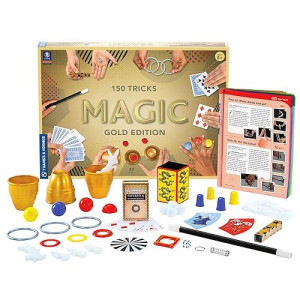 Thames & Kosmos Magic: Gold Edition | Playset With 150 Tricks | 96 Page Full Color Instruction Manual | 42 Props | Video Tutorials | Fun For Kids 8+