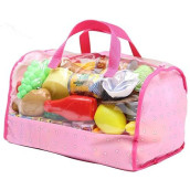 Flat River Group Dream Collection, Pretend Food Set With Carry Bag - Plastic Food Toys, Food Collection Of 120 Pieces - Vegetables, Fruits, Cereal, Desserts & Poultry