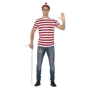 Smiffy'S Unisex Adult Where'S Wally Kit, Red & White, L-Us Size 42"-44"