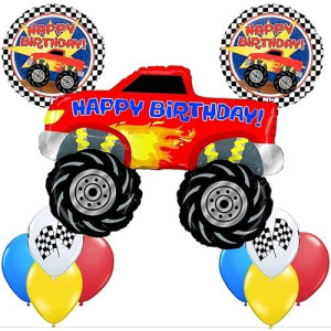 Betallic Ultimate 11 Pc Monster Truck Happy Birthday Balloon Decoration Kit