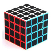Cuberspeed Carbon Fiber Sticker Speed Cube Stickerless With Black Sticker Puzzle 3X3X3 Original Speed Cube (4X4 Carbon Fiber)