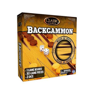 classic games Wood Backgammon Set Board & 30 game Pieces