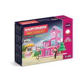 Magformers Sweet House 64 Pieces Pink And Purple Colors, Educational Magnetic Geometric Shapes Tiles Building Stem Toy Set Ages 3+