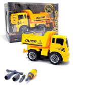 Mukikim Construct A Truck - Dump. Take It Apart & Put It Back Together + Friction Powered(2-Toys-In-1!) Awesome Award Winning Toy That Encourages Creativity! 