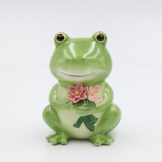 Cosmos Gifts 20912 Porcelain Frog Piggy Bank 5" H