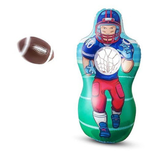 Kovot Inflatable Football Target Set - Inflates to 5 Feet Tall! - Soft Mini Toss Foot Ball Included