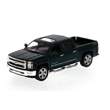 Kinsmart Chevy Silverado (2014) Ltz Crew Cab 4X4 1/46 Scale Diecast Metal Model - Green