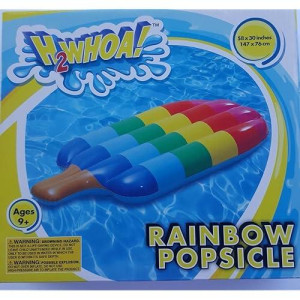 H2Whoa Large Rainbow Popsicle Pool Float 58"X30"