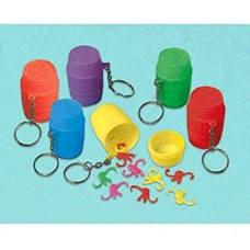 Assorted Colors Monkey Game Plastic Keychain - 2" X 1.5" (Pack Of 1) - Perfect For Kids' Parties, Favors & Collection - (72 Pcs.)
