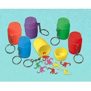 Assorted Colors Monkey Game Plastic Keychain - 2" X 1.5" (Pack Of 1) - Perfect For Kids' Parties, Favors & Collection - (72 Pcs.)