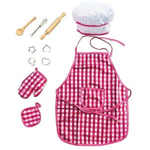 Deluxe Kids Chef Set - Little Chef Role Play 11 Piece Set - Pink Color
