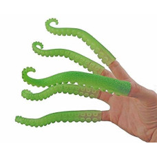 Archie McPhee Green Glow in The Dark Tentacle Puppets Set