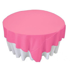 La Linen Polyester Poplin Washable Square Tablecloth, Table Cover 90X90, Fabric Table Cloth For Dinning, Kitchen, Party, Holiday 90 By 90-Inch, Hot Pink, (Tcpop90X90_Hotpinkp38)