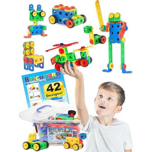 Brickyard Building Blocks Wheels, Tires, and Axles - 459 Pieces Building Bricks Compatible Set Includes Steering Wheels, Windshields, and Colorful Brick Building Chassis Pieces (459 pcs)