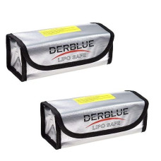 Derblue 2Pcs Fireproof Explosionproof Lipo Battery Safe Bag Lipo Battery Guard Safe Bag(185X75X60Mm)