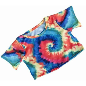 Teddy Mountain Tie Dye T-Shirt Multi-Colors Of Yellow, Red, Green, Blue To Fit Bears 14-16 Inches (40Cm)
