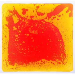 Art3D 1-Pack Liquid Fusion Floor Children Develop Mat Shapes, 11.8" X 11.8" Yellow-Red